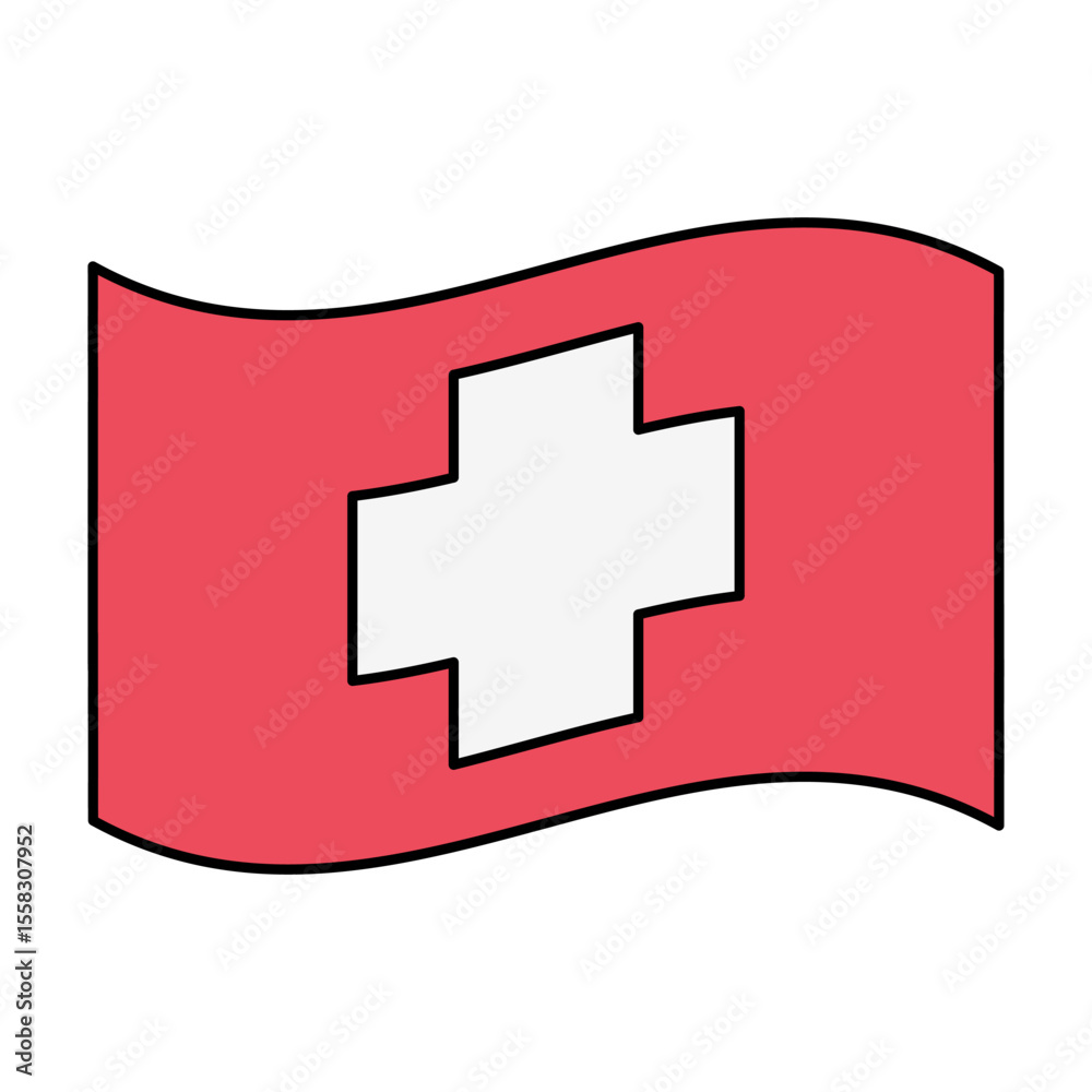 Obraz premium swiss flag vector icon element illustration
