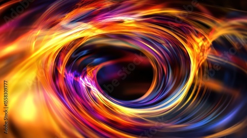 Abstract swirling vortex of vibrant colors
