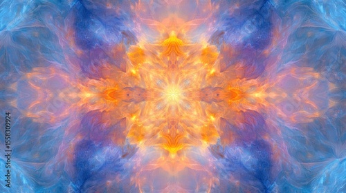 Abstract symmetrical pattern of swirling colors