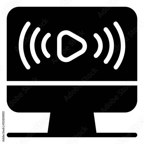 Streaming Icon in Solid Style