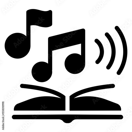 Audio Book Icon in Solid Style