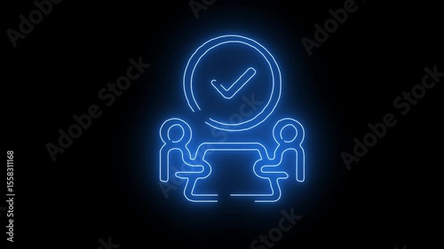 Approved meeting with checkmark icon above group of people