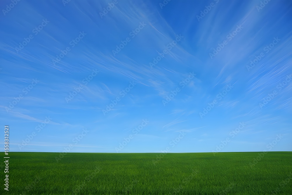 Fototapeta premium green field and blue sky