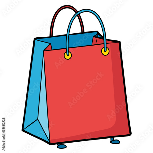 Icon of a shopping bag with handles representing purchased items, consumer retail experience, store bags, and carrying goods
