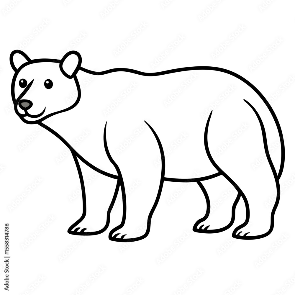 Spectacled Bear Silhouette Clean Line Style Spectacled Bear Silhouette Clean Line Style