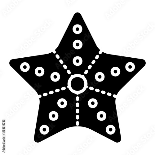 Black Starfish Icon Vector Isolated