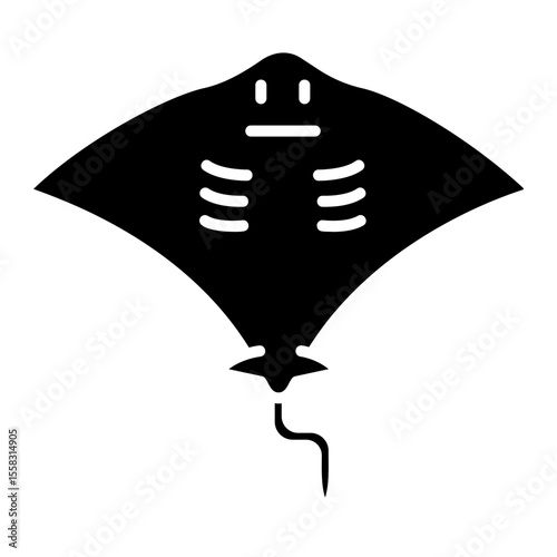 Silhouette Vector of a Stingray with a Tail