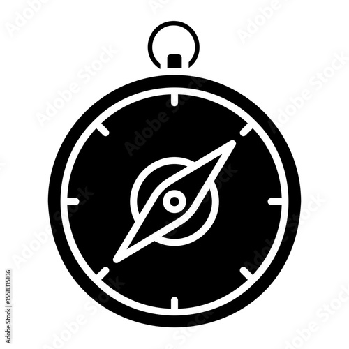 Compass icon for travel, adventure, and exploration