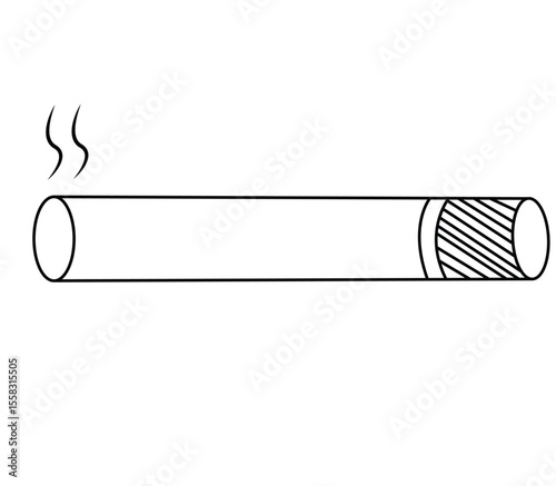 Cute cartoon hand drawn vector Cigarette line art.