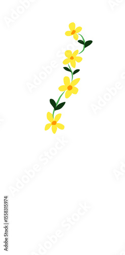 Yelow flower on a white background