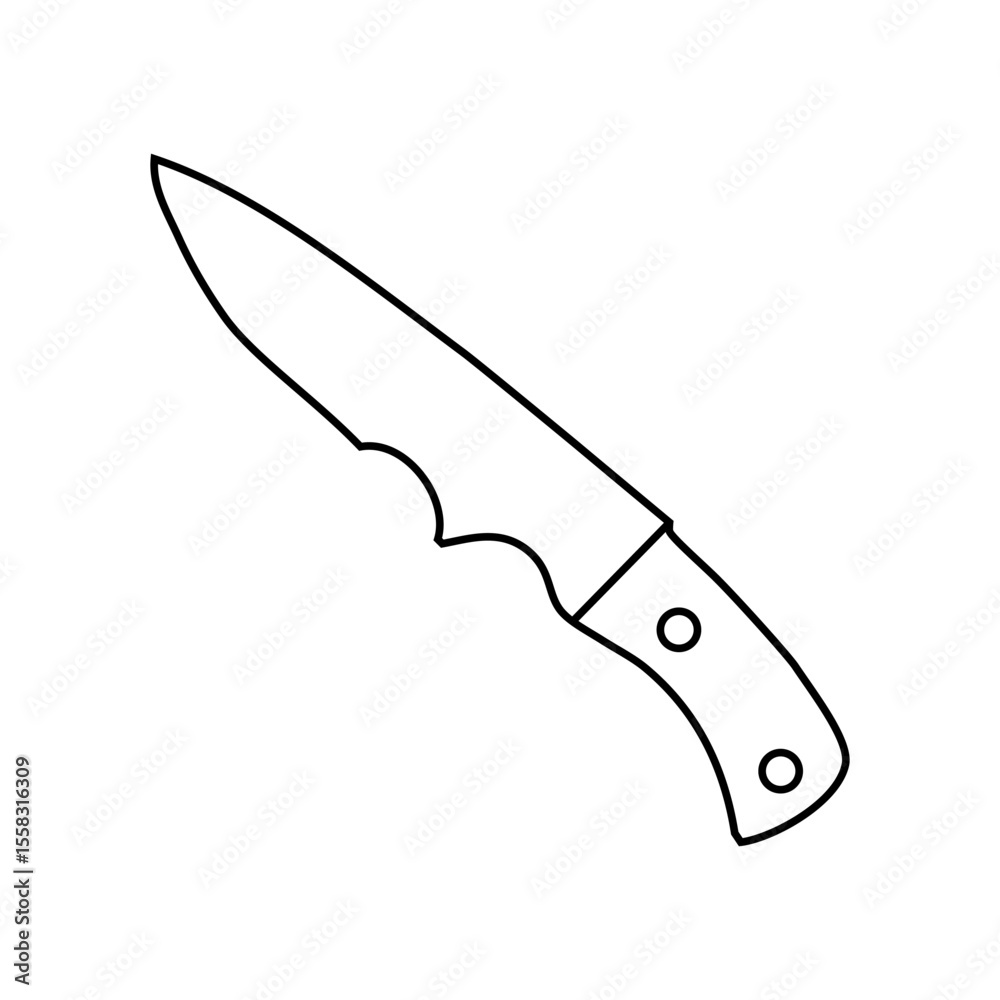 Obraz premium Knife icon vector. Hunting knife illustration sign. Military knife communication symbol. Cold weapon web icon.