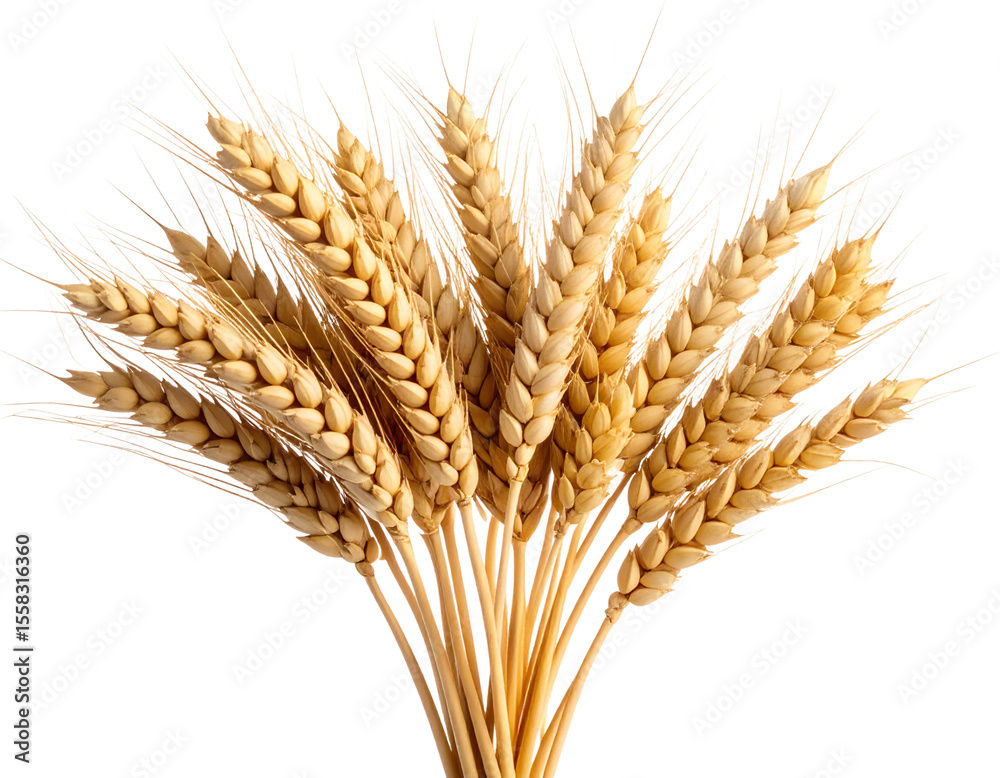 Fototapeta premium Cluster of Barley Plants with Curved Stems (2)