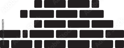 Brick wall icon silhouette