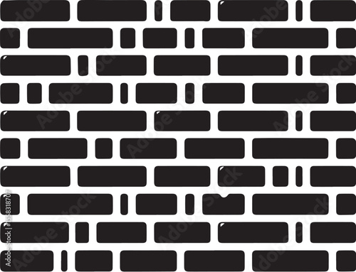Brick wall icon silhouette