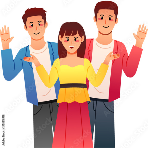 Friendship Cartoon Illustration