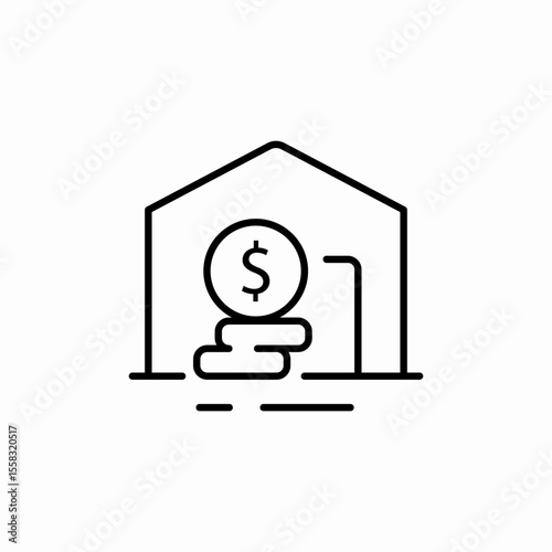 Finance House icon vector