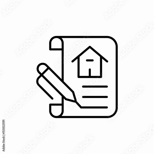 real estate contract sign icon vector