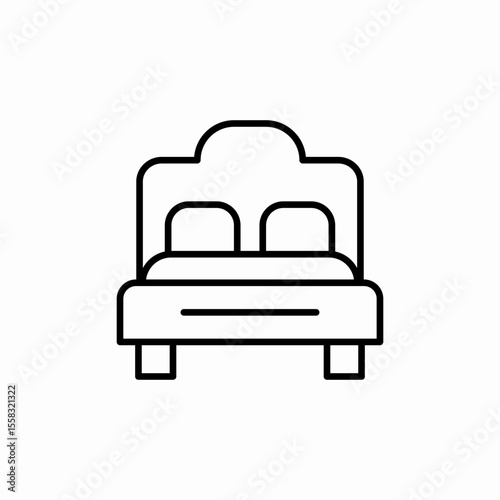 king size bed icon vector