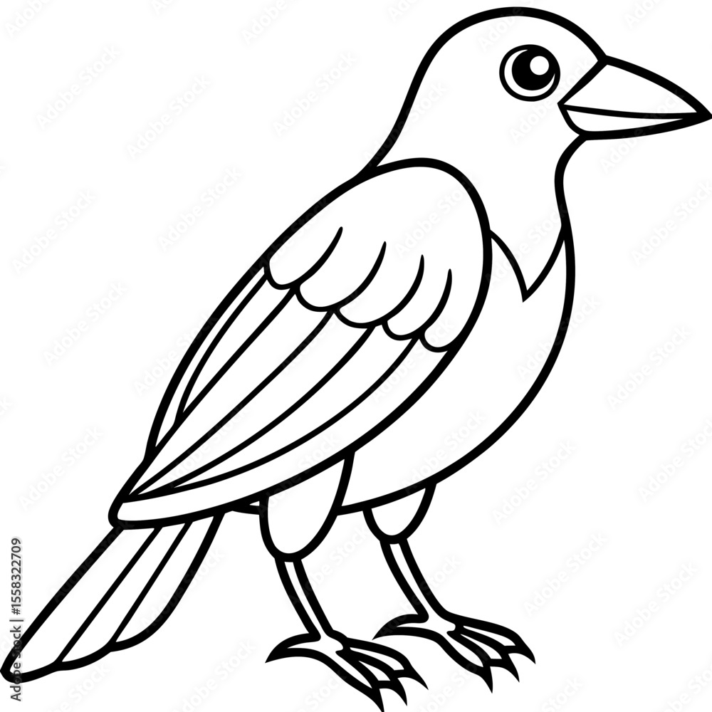 Weaver Bird Silhouette Vector Drawing Weaver Bird Silhouette Vector Drawing