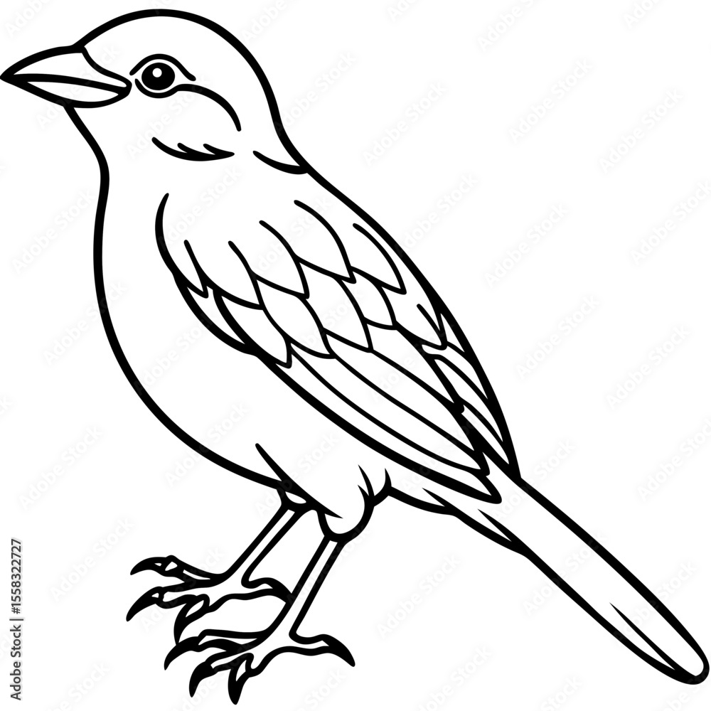 Fototapeta premium Weaver Bird Silhouette Vector Drawing