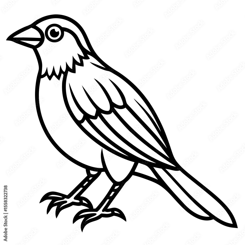 Obraz premium Weaver Bird Silhouette Vector Drawing