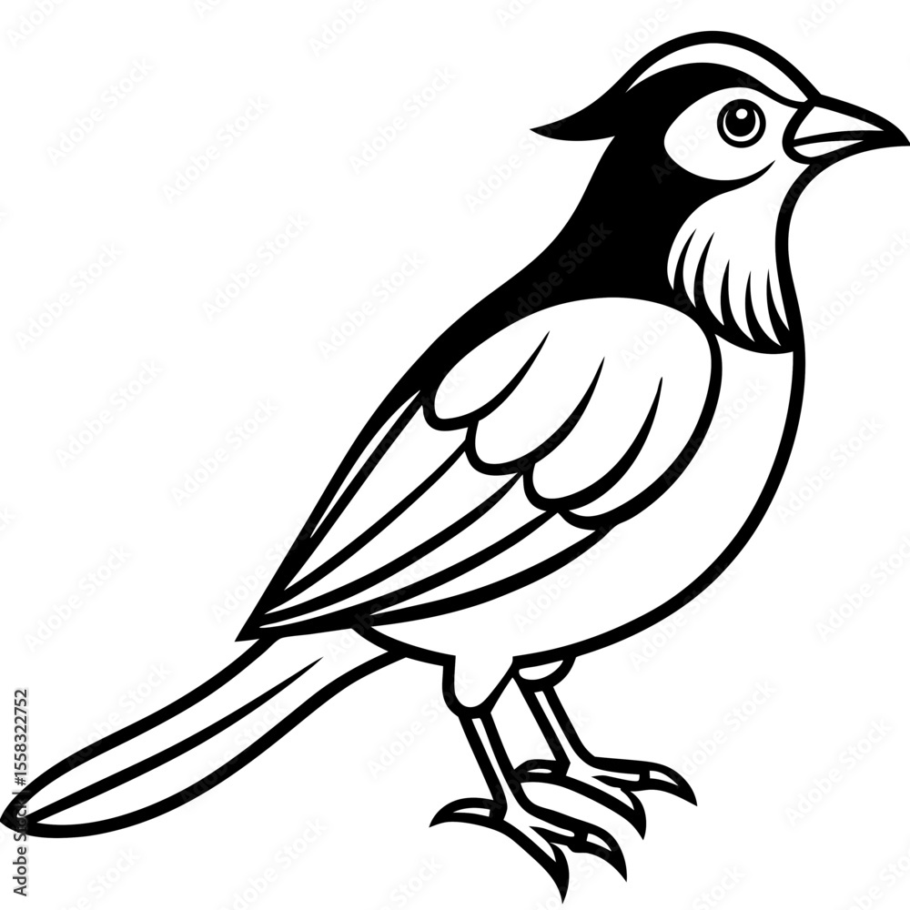 Fototapeta premium Weaver Bird Silhouette Vector Drawing