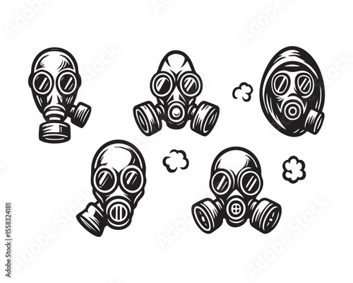 Gas Mask Character Vector set element