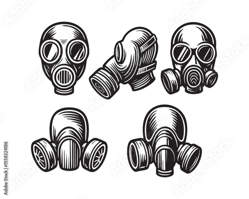 Gas Mask Character Vector set element