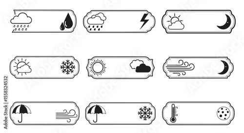 Weather Forecast Icons: Simple Line Art Set for Design