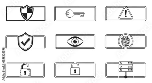 Data Security Icons: Protection, Privacy, and Access