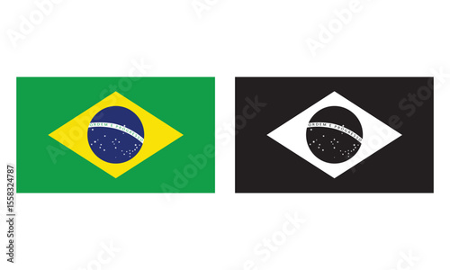 Brazil flag. Vector illustration eps file.