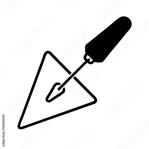 A trowel or masonry tool symbolizing building or construction work 