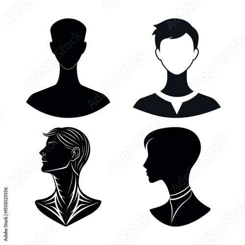 Neck Silhouette Vector Human Body