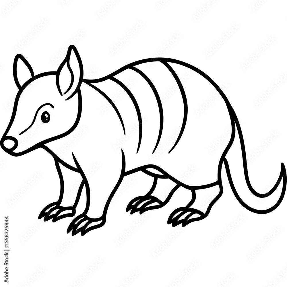 Obraz premium Wild Zorilla Line Art Graphic