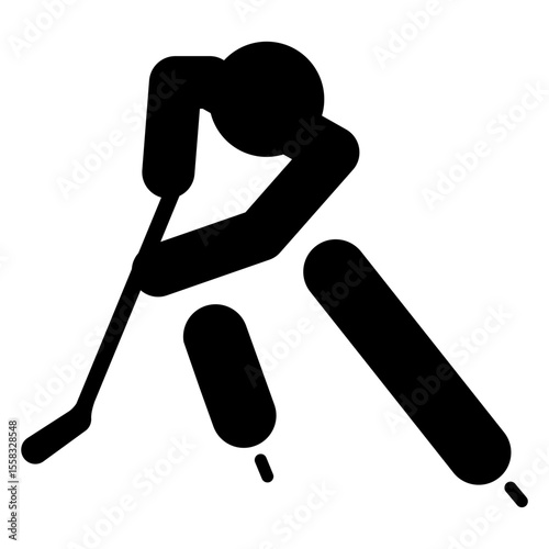 Logo winter sports. Icono de jugador de hockey sobre hielo