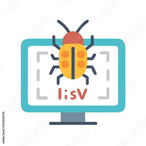 Computer Bug Vector Icon for Programming Errors and Glitch