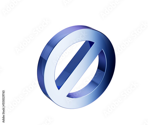 Free Download A sleek metallic blue prohibition icon with a diagonal bar, symbolizing restriction. 3d illustration - GFXLoad