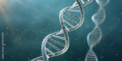 A Transparent Vertical DNA Chain Representing Genetic Innovation and Research