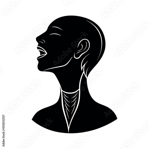 Throat Anatomy Silhouette Vector Art