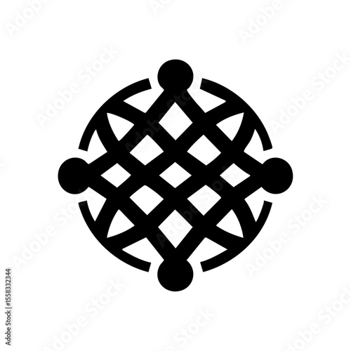 Symbolic globe formed by connected human shapes, representing global unity.

