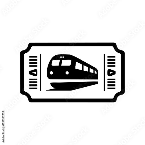 Simple ticket logo ideal for rail travel, booking apps, or transit graphics.

