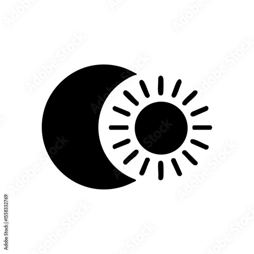 Vector logo of a toggle switch blending a moon and sun symbol.

