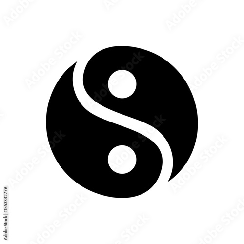 Vector logo of an abstract toggle switch with yin-yang inspired design.

