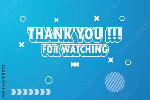 A stylish and editable text background illustration featuring the text thank you for watching designed with eye catching typography and clean layout, perfect for use as an end screen or closing slide 