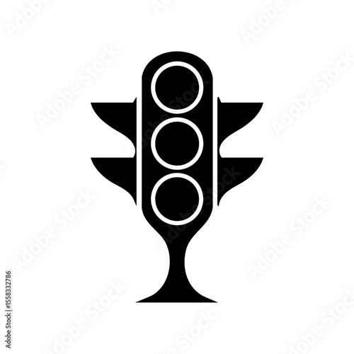 Black silhouette of a traffic signal in minimalist style.


