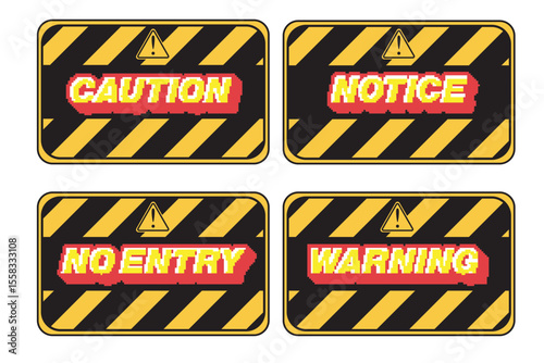 Vector illustration Of a warning sign board in a simple and clear design perfect for safety instructions, hazards alert, caution notices, industrial, public safety materials,etc