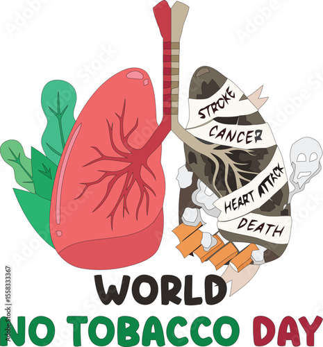 World No Tobacco Day - Lungs Affected by Smoking and Disease Risks