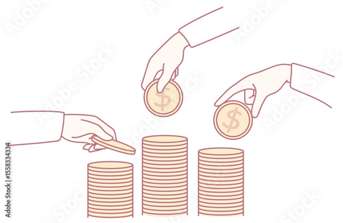 A visual depiction of investment growth with coins and hands, highlighting financial strategies and economic potential