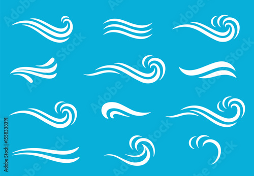 Set of splashes, milk blots, stain and drops, dairy swirl, yogurt splashes, milky wave