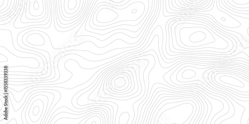 Elegant Abstract White Topographic Background with Smooth Contour Mapping and Relief Flow.